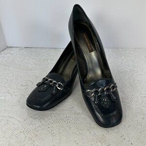 Antonio Melani Mule Heels, Black, Slides, Block Heel, Size 7 M